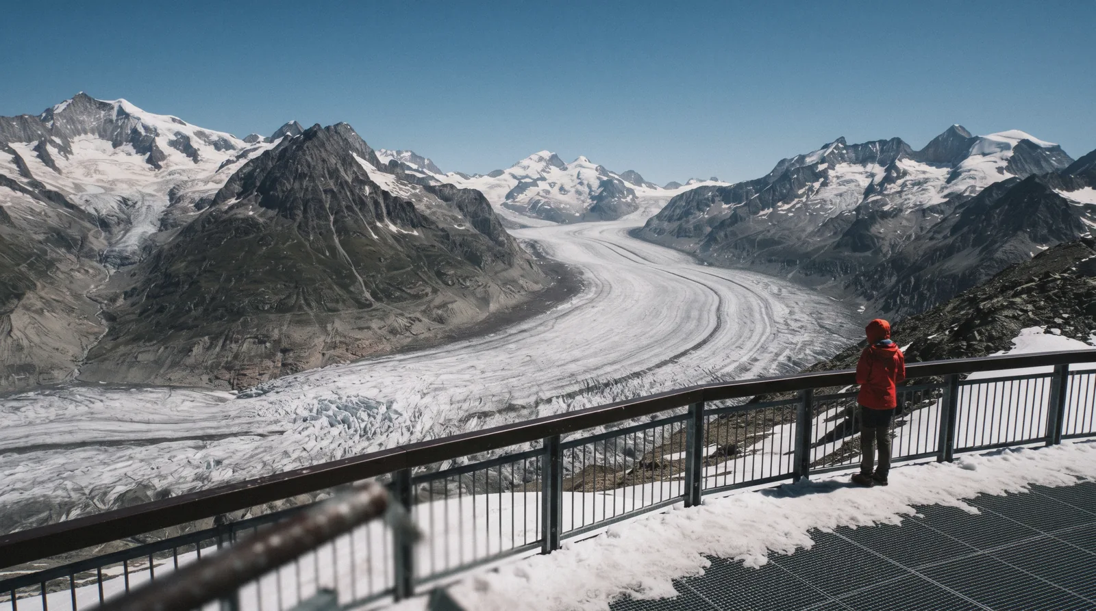 The Jungfraujoch observatory at 3,454 m between the Eiger and the Mönch, Switzerland